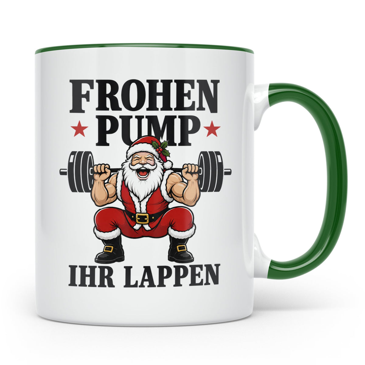Fitness Tasse Frohen Pump Ihr Lappen lustig Gym Spruch Weihn – Grün [farbe:grün]