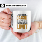 Fräser Tasse - Wer nicht crasht fräst nicht am Limit - CNC F – Weiß [farbe:weiß]