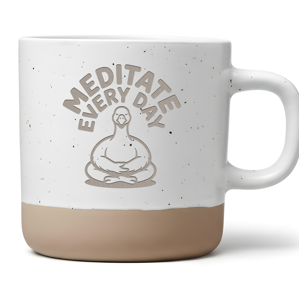 Yoga Tasse Lustige Gans Meditate Every Day Kaffeetasse Meditation Geschenk für Yogis Humor Namaste Becher Achtsamkeit Spirituell Gans Motiv