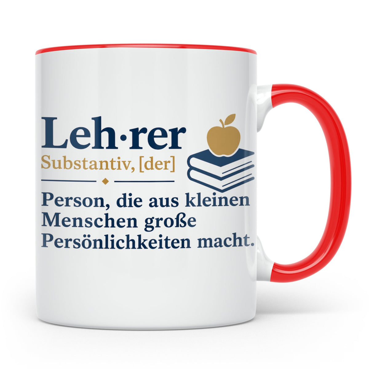 Lehrer Tasse mit Definition Spruch | Geschenkidee für Lehrer – Rot [farbe:rot]