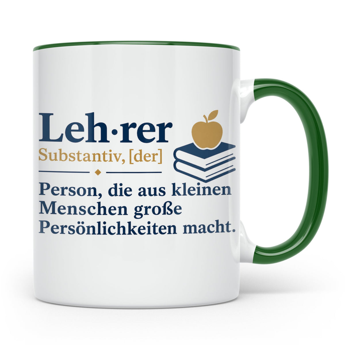 Lehrer Tasse mit Definition Spruch | Geschenkidee für Lehrer – Grün [farbe:grün]