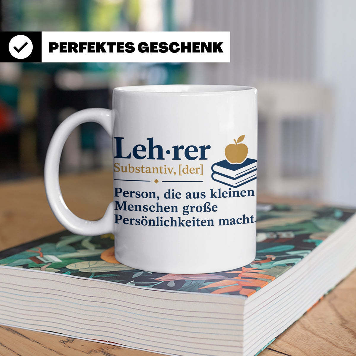 Lehrer Tasse mit Definition Spruch | Geschenkidee für Lehrer – Weiß [farbe:weiß]