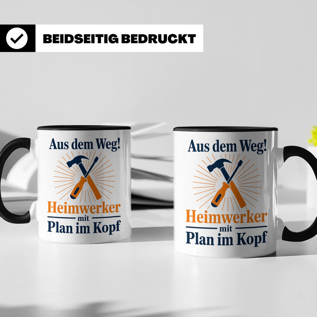 Heimwerker Tasse mit Spruch Aus dem Weg! Lustiges Geschenk f – Schwarz [farbe:schwarz]