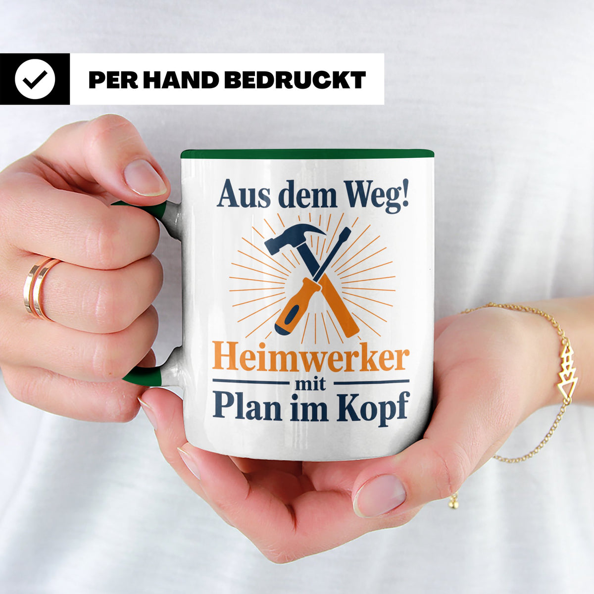 Heimwerker Tasse mit Spruch Aus dem Weg! Lustiges Geschenk f – Grün [farbe:grün]