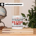 Franke Tasse mit Spruch Ich bin net sauer | Geschenk für Fra – Weiß [farbe:weiß]