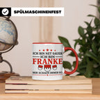 Franke Tasse mit Spruch Ich bin net sauer | Geschenk für Fra – Rot [farbe:rot]