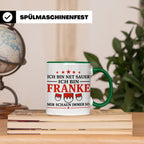 Franke Tasse mit Spruch Ich bin net sauer | Geschenk für Fra – Grün [farbe:grün]