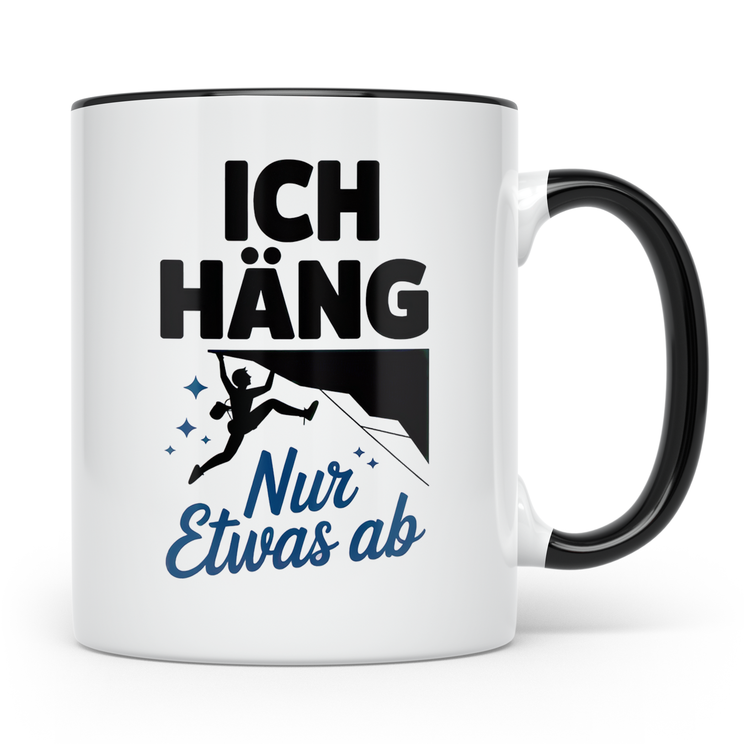 Klettern Tasse - Ich Häng Nur Etwas Ab - Bouldern Kaffeetass – Schwarz [farbe:schwarz]