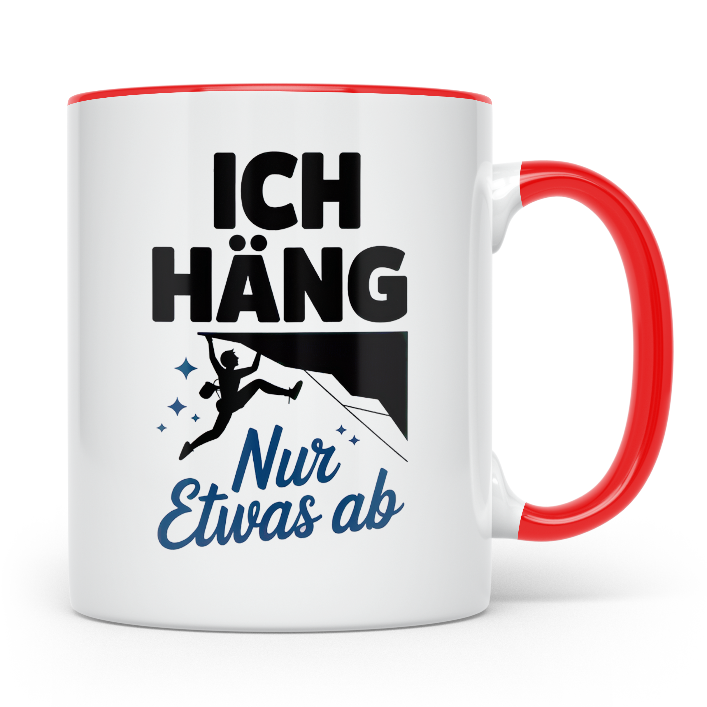 Klettern Tasse - Ich Häng Nur Etwas Ab - Bouldern Kaffeetass – Rot [farbe:rot]