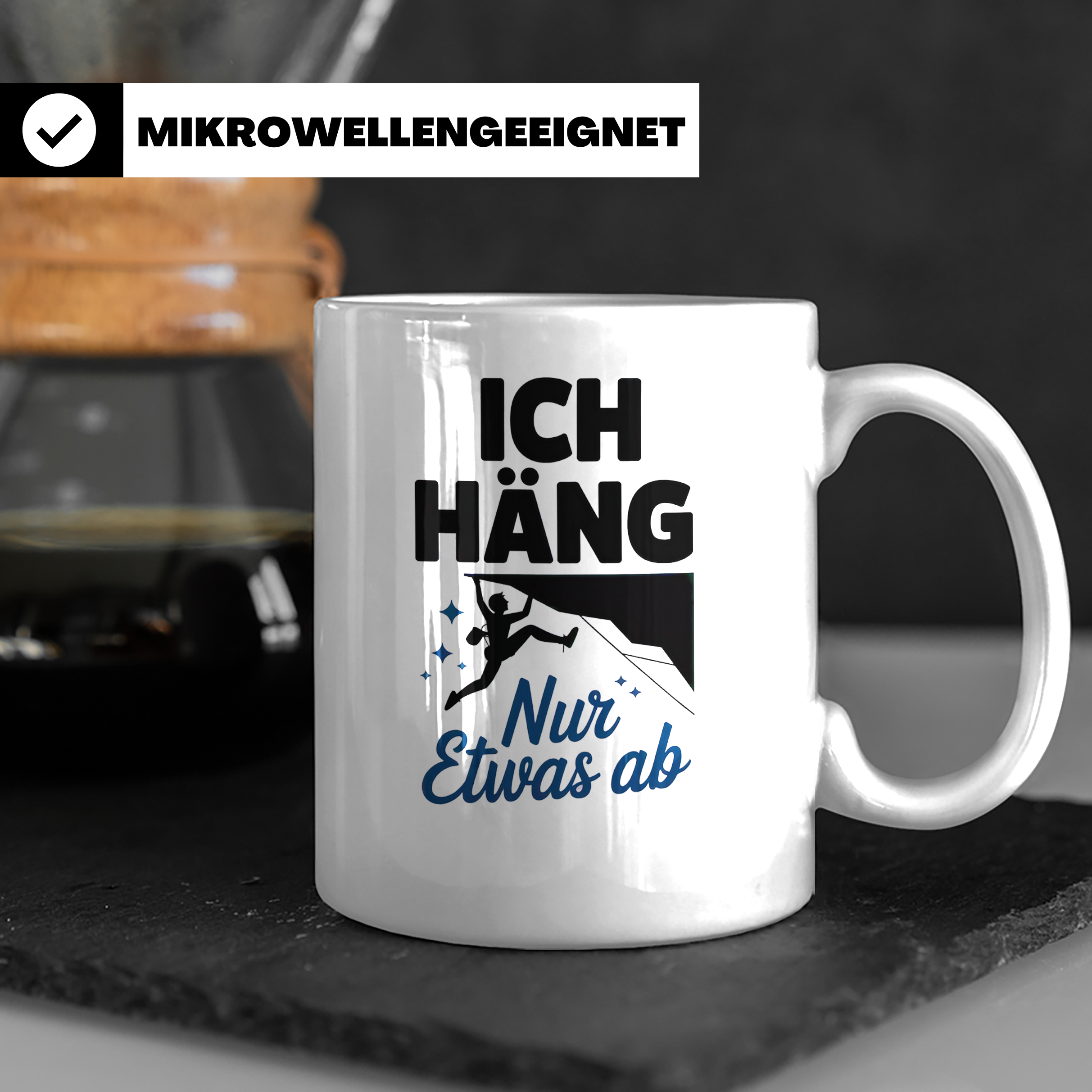 Klettern Tasse - Ich Häng Nur Etwas Ab - Bouldern Kaffeetass – Weiß [farbe:weiß]