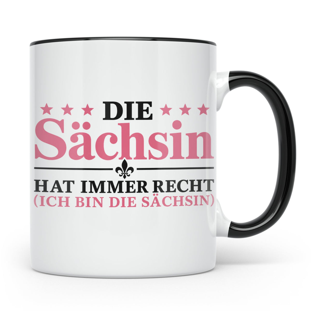 Sächsin Tasse mit Spruch Die Sächsin hat immer Recht lustige – Schwarz [farbe:schwarz]