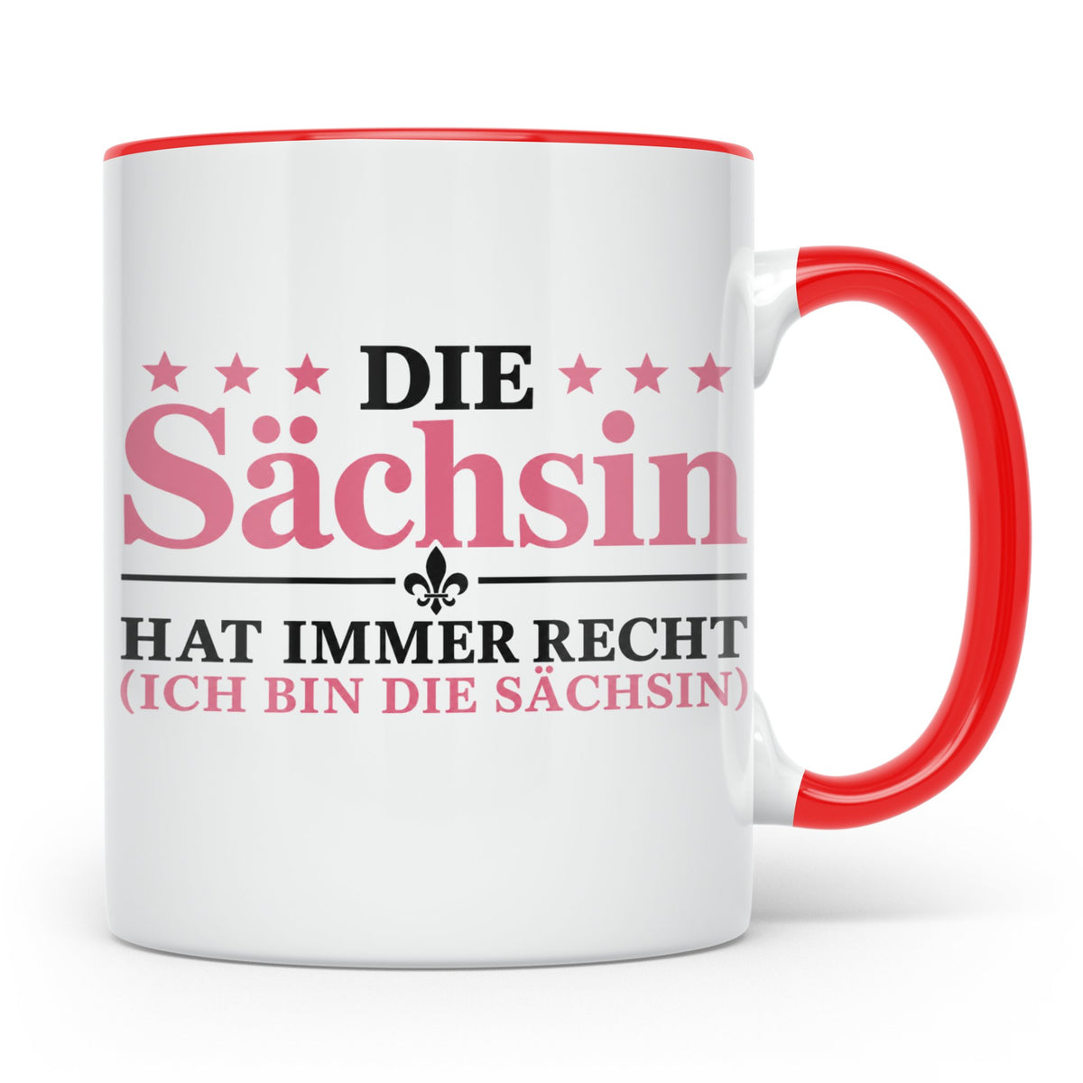 Sächsin Tasse mit Spruch Die Sächsin hat immer Recht lustige – Rot [farbe:rot]