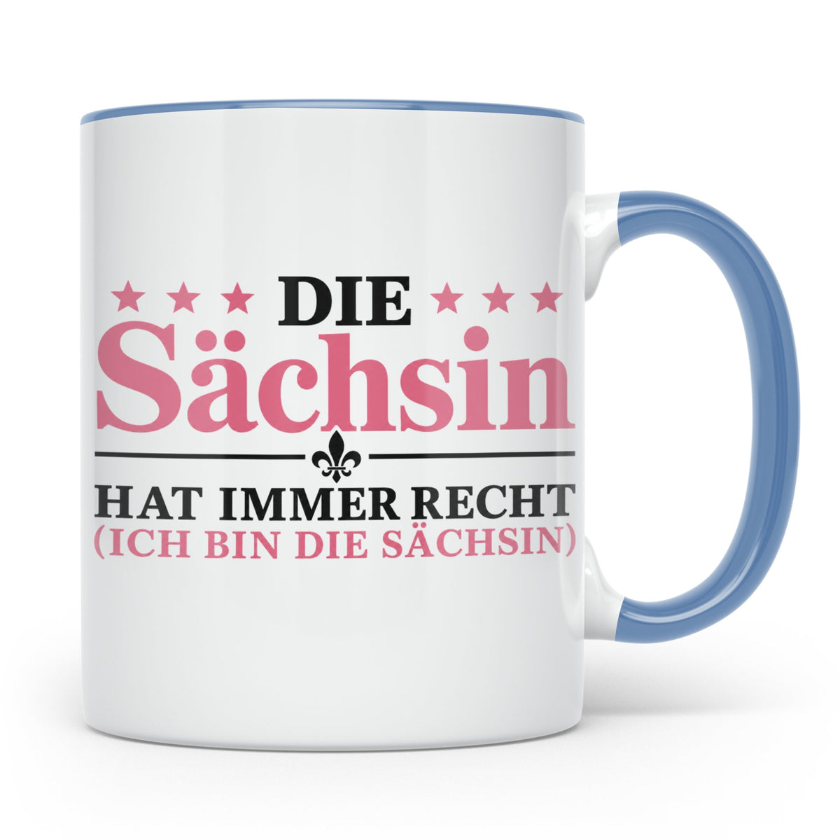 Sächsin Tasse mit Spruch Die Sächsin hat immer Recht lustige – Blau [farbe:blau]