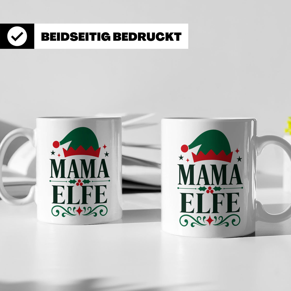 Mama Elfe Tasse lustig Spruch für Mutter Geschenkidee Famili – Weiß [farbe:weiß]
