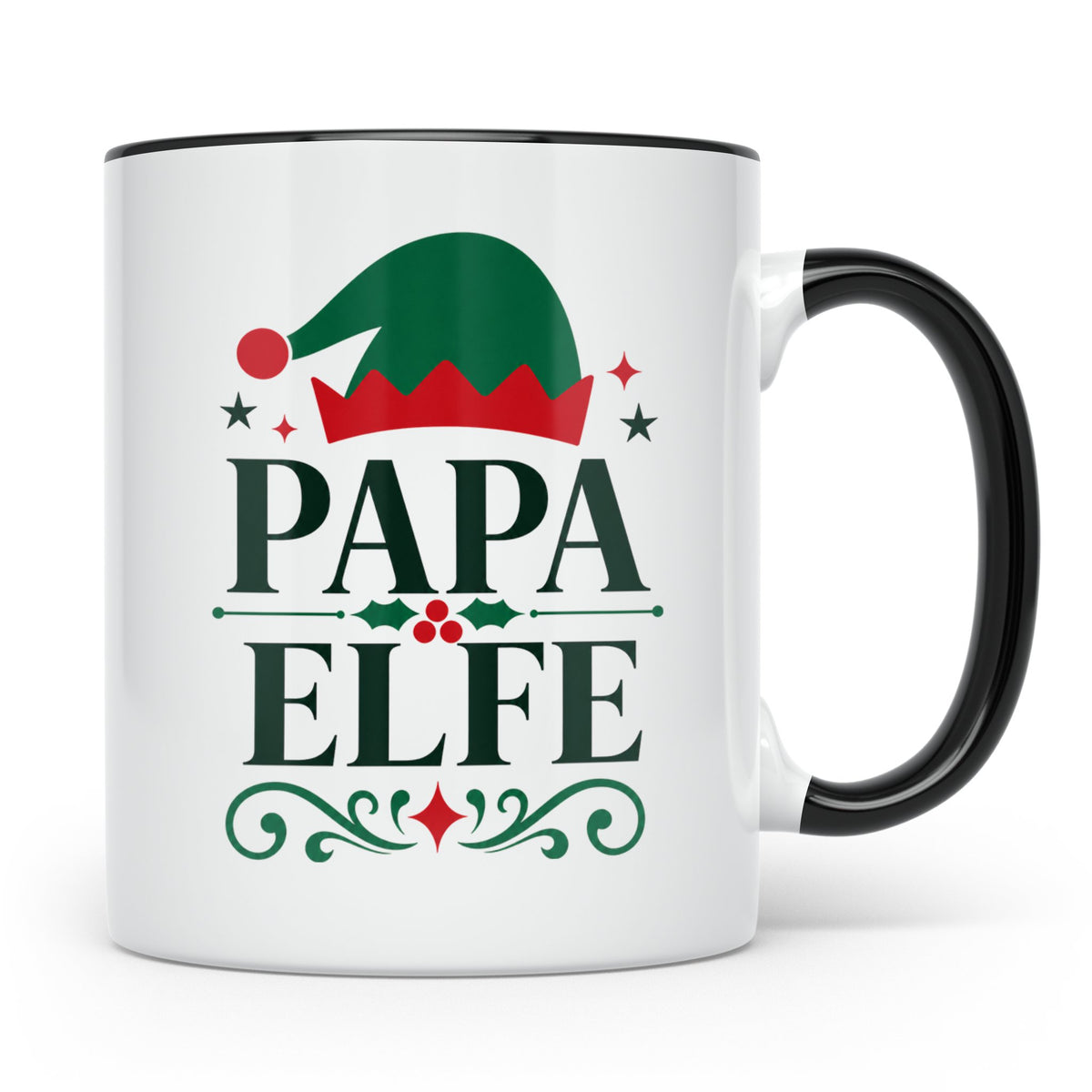 Papa Elfe Tasse lustiges Weihnachtsoutfit für Väter, Familie – Schwarz [farbe:schwarz]