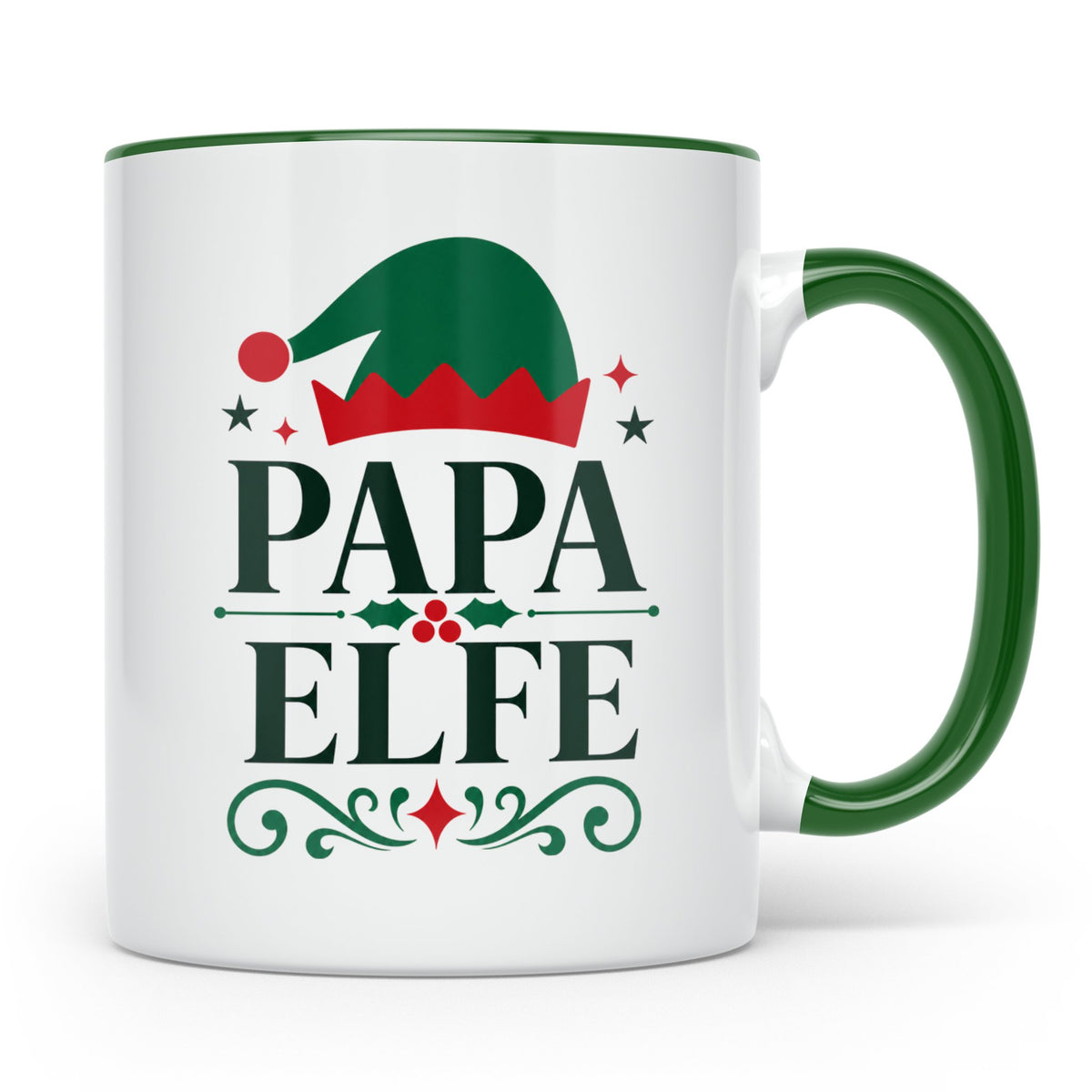 Papa Elfe Tasse lustiges Weihnachtsoutfit für Väter, Familie – Grün [farbe:grün]