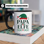 Papa Elfe Tasse lustiges Weihnachtsoutfit für Väter, Familie – Schwarz [farbe:schwarz]