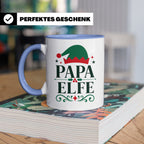 Papa Elfe Tasse lustiges Weihnachtsoutfit für Väter, Familie – Blau [farbe:blau]
