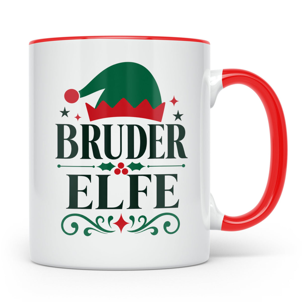 Bruder Elfe Tasse lustig Weihnachtsoutfit Familie Kaffeetass – Rot [farbe:rot]