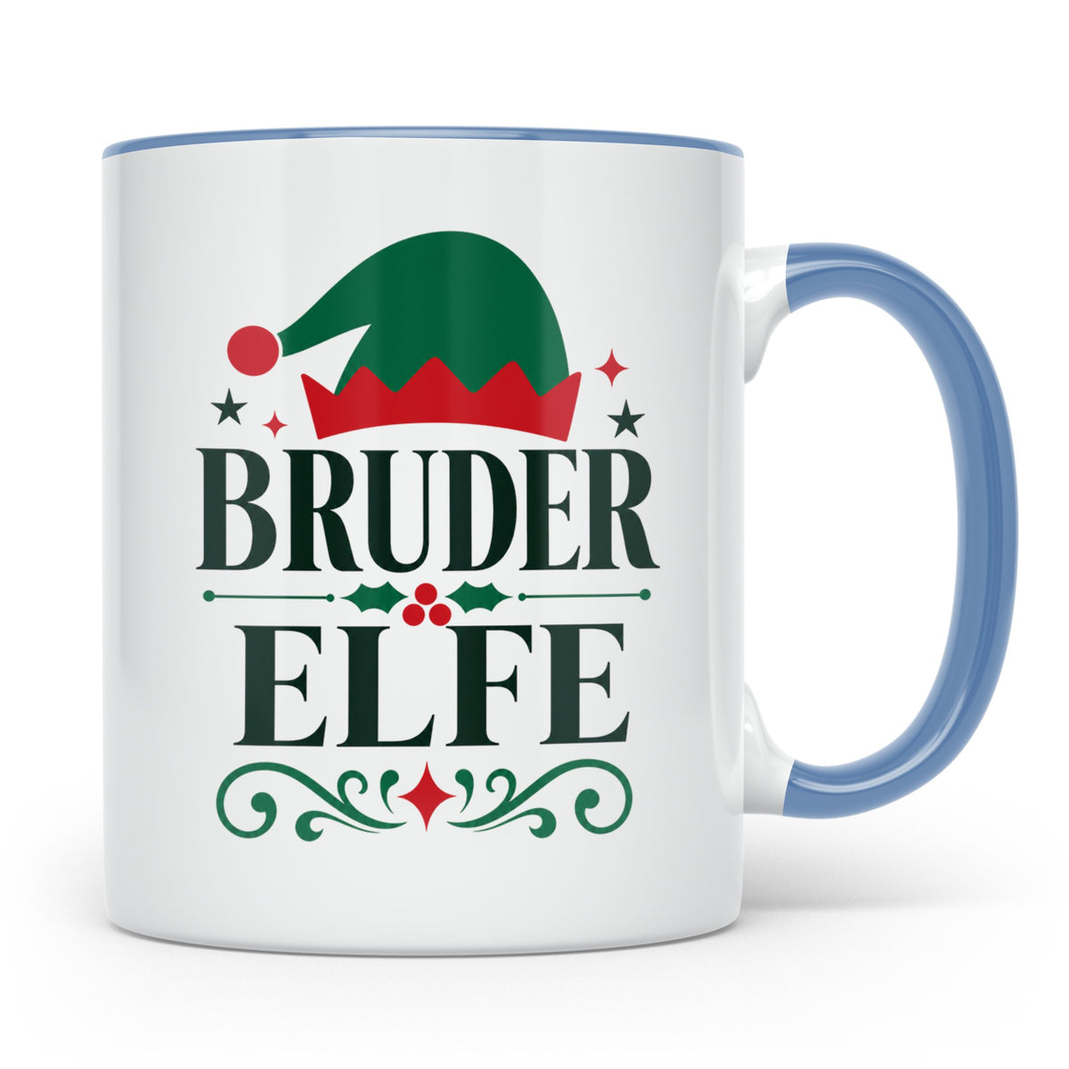 Bruder Elfe Tasse lustig Weihnachtsoutfit Familie Kaffeetass – Blau [farbe:blau]