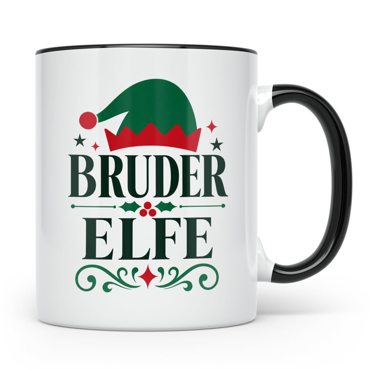 Bruder Elfe Tasse lustig Partnerlook für Brüder Familienoutf – Schwarz [farbe:schwarz]