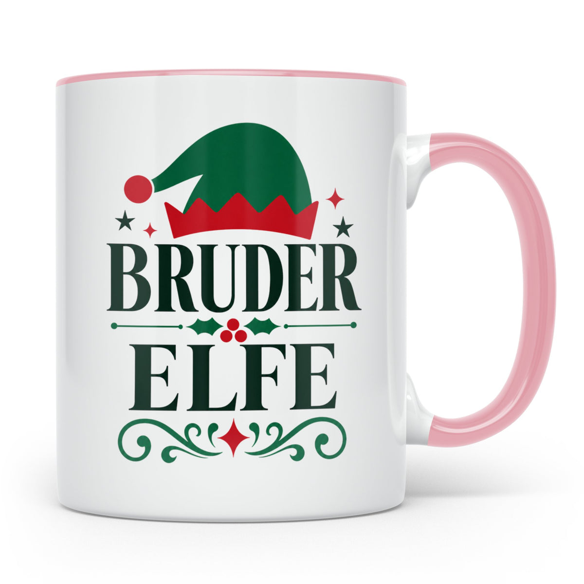 Bruder Elfe Tasse lustig Partnerlook für Brüder Familienoutf – Rosa [farbe:rosa]