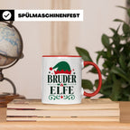 Bruder Elfe Tasse lustig Partnerlook für Brüder Familienoutf – Rot [farbe:rot]
