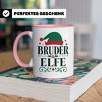 Bruder Elfe Tasse lustig Partnerlook für Brüder Familienoutf – Rosa [farbe:rosa]