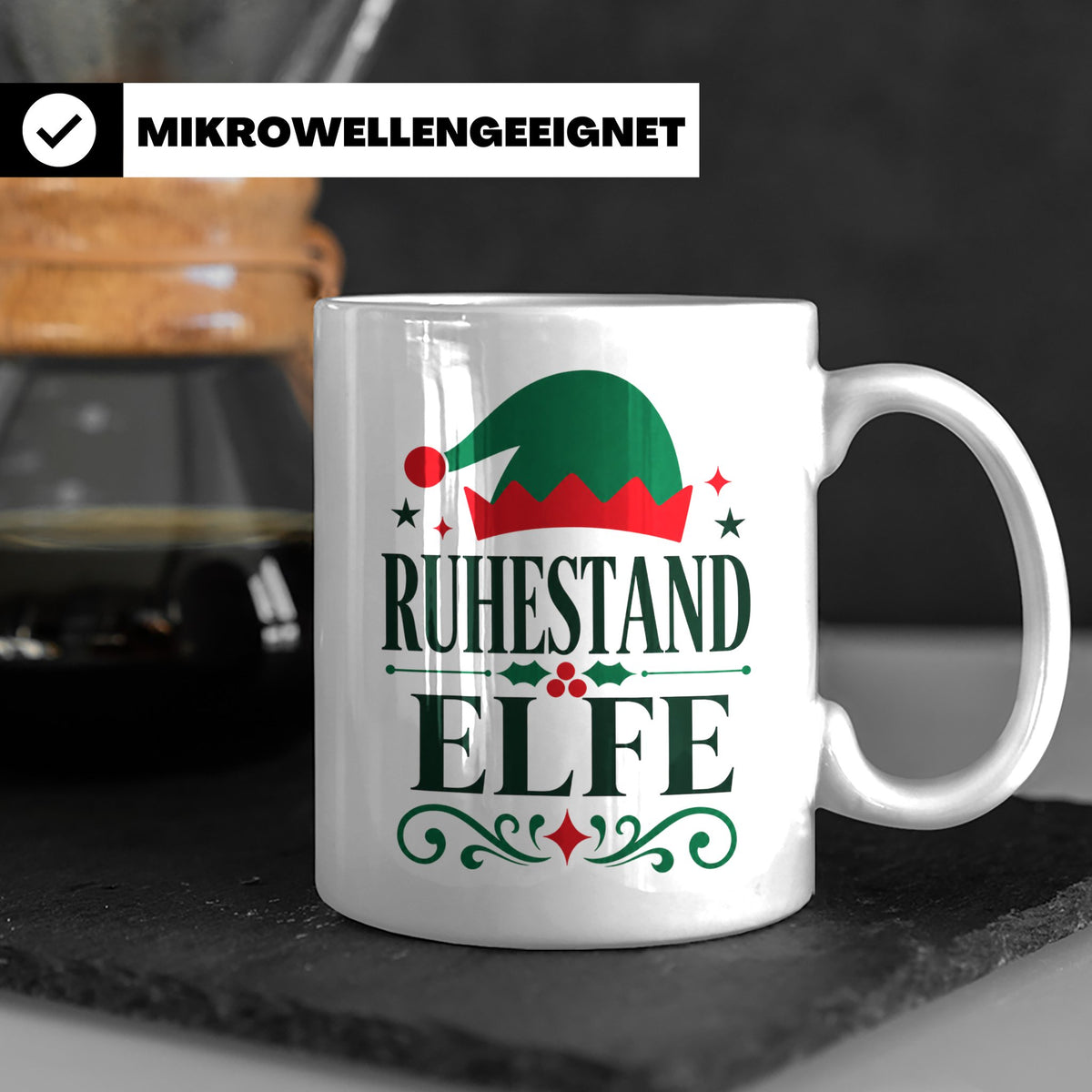 Ruhestand Elfe Tasse lustig Geschenk für Rentner Pensionär z – Weiß [farbe:weiß]