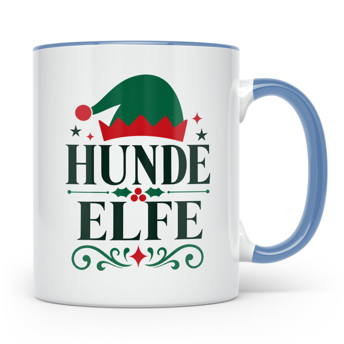 Hunde Elfe Tasse lustig für Hundemama & Hundepapa, Kaffeetas – Blau [farbe:blau]