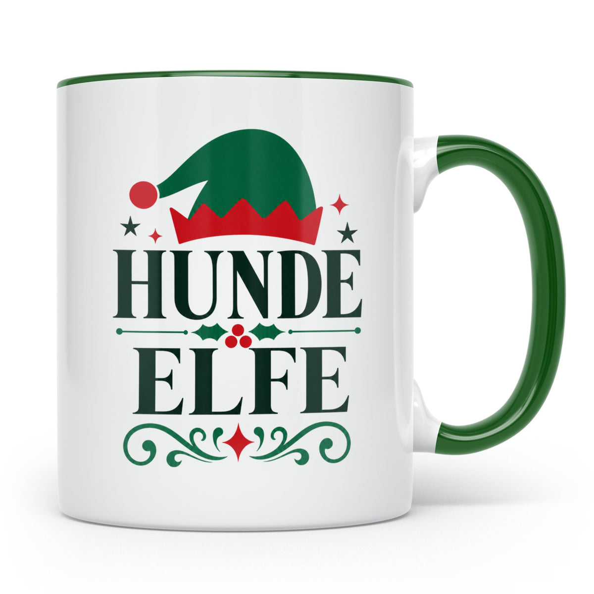Hunde Elfe Tasse lustig für Hundemama & Hundepapa, Kaffeetas – Grün [farbe:grün]