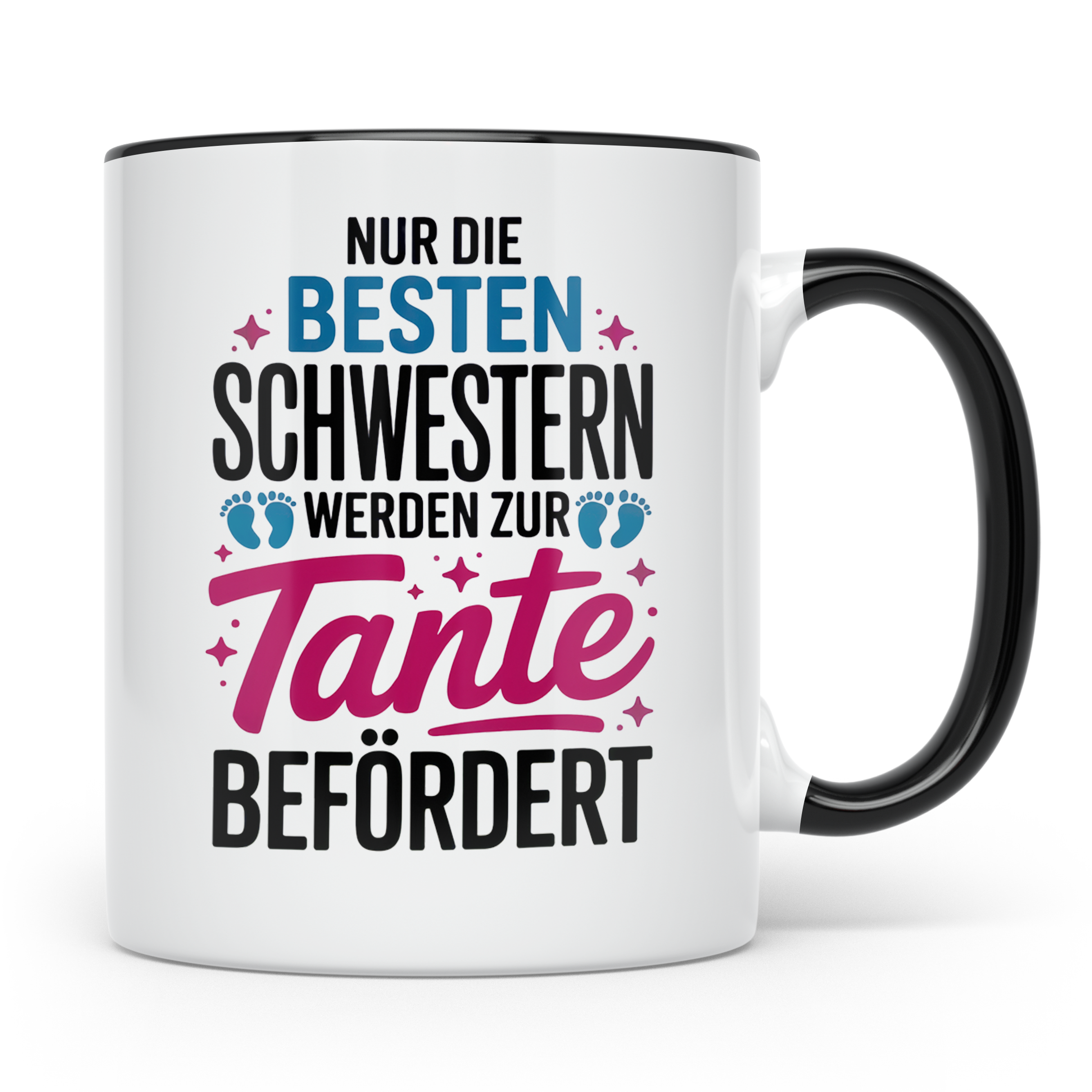 Tante Tasse: Nur die besten Schwestern werden zur Tante befö – Schwarz [farbe:schwarz]
