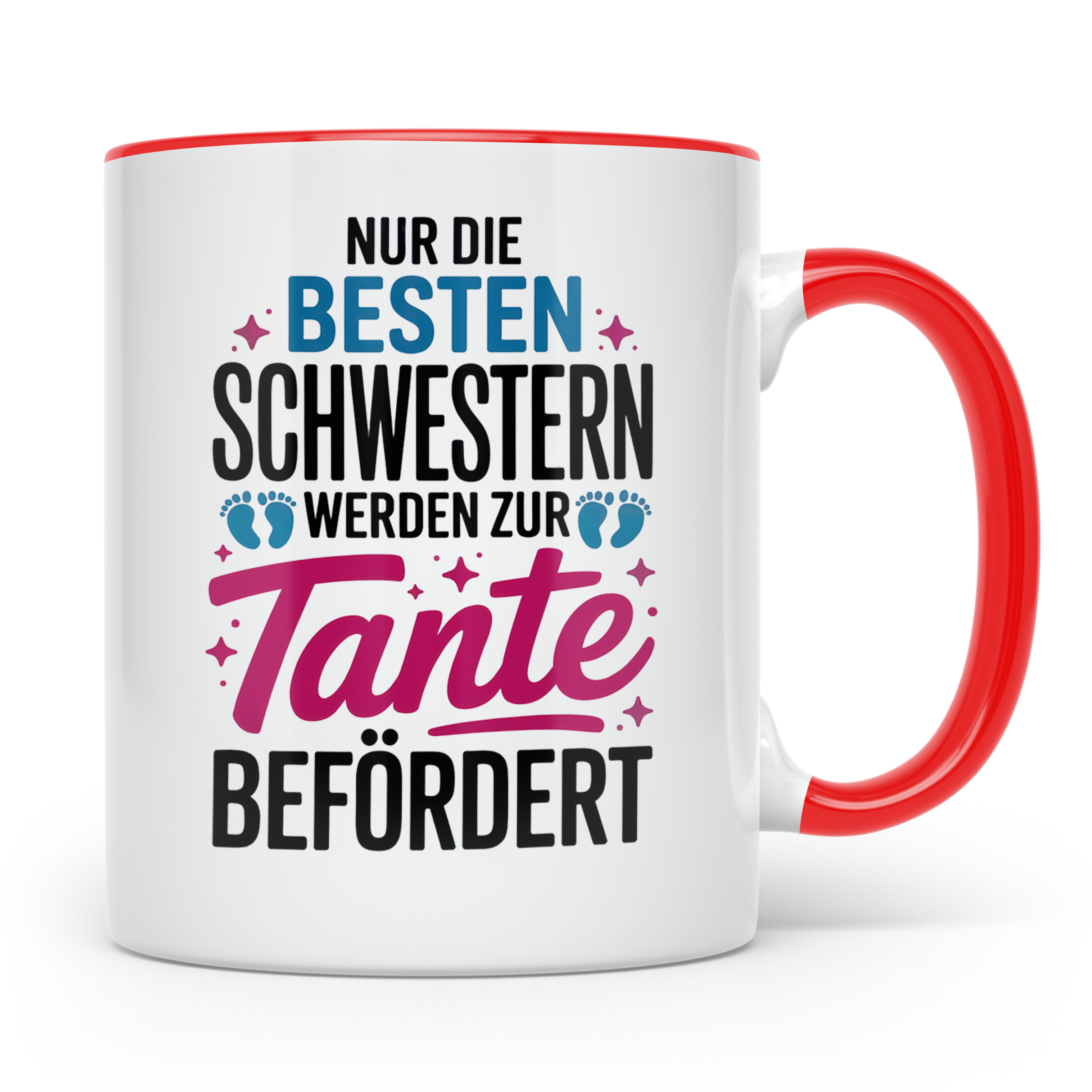 Tante Tasse: Nur die besten Schwestern werden zur Tante befö – Rot [farbe:rot]