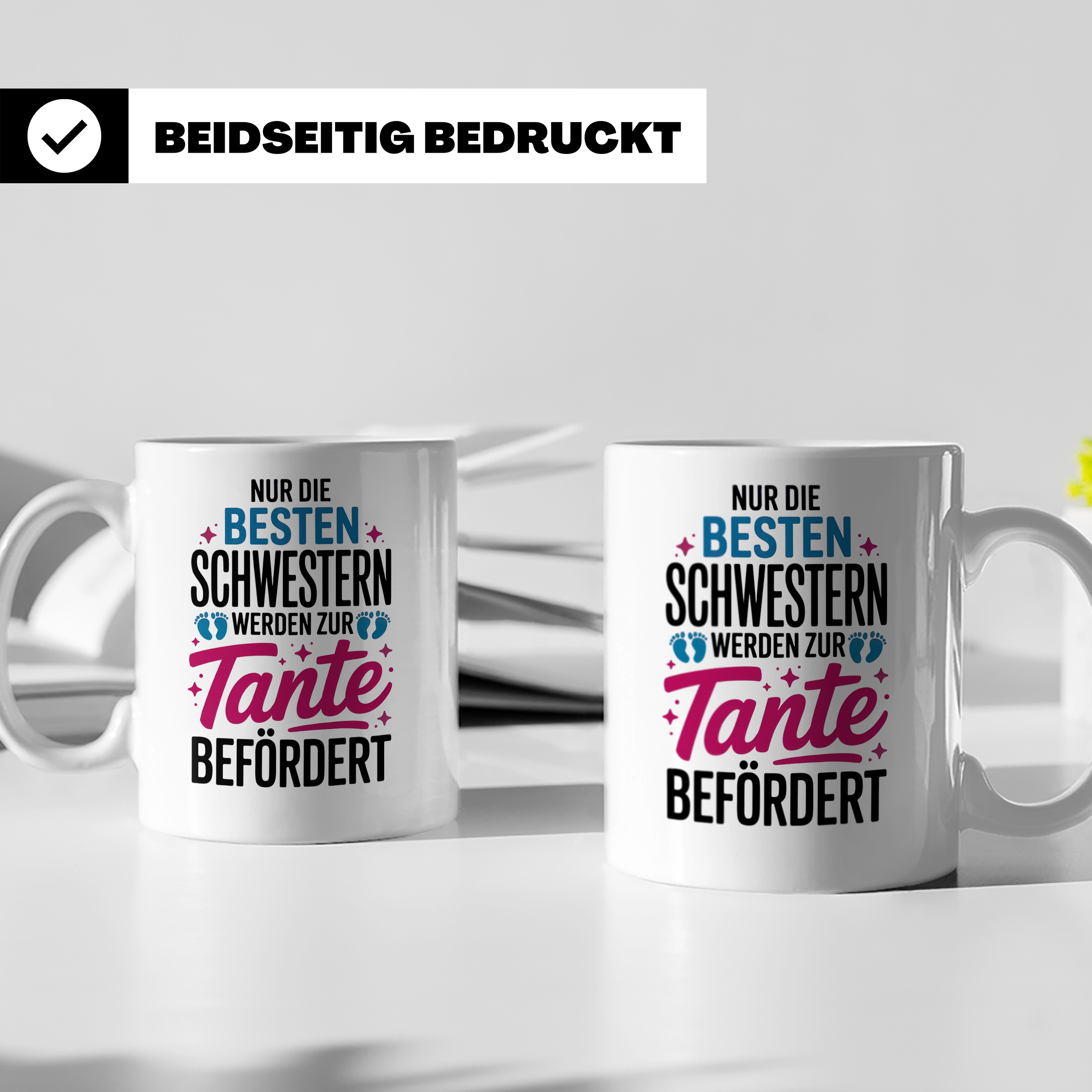 Tante Tasse: Nur die besten Schwestern werden zur Tante befö – Weiß [farbe:weiß]