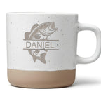 Personalisierte Angler Tasse mit Name Fisch Motiv Kaffeetasse Geschenk für Angler Barsch Becher Individualisiert Angelgeschenk Männer