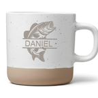 Personalisierte Angler Tasse mit Name Fisch Motiv Kaffeetasse Geschenk für Angler Barsch Becher Individualisiert Angelgeschenk Männer