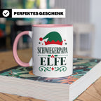 Schwiegerpapa Elfe Tasse lustiger Spruch Kaffeetasse Geschen – Rosa [farbe:rosa]
