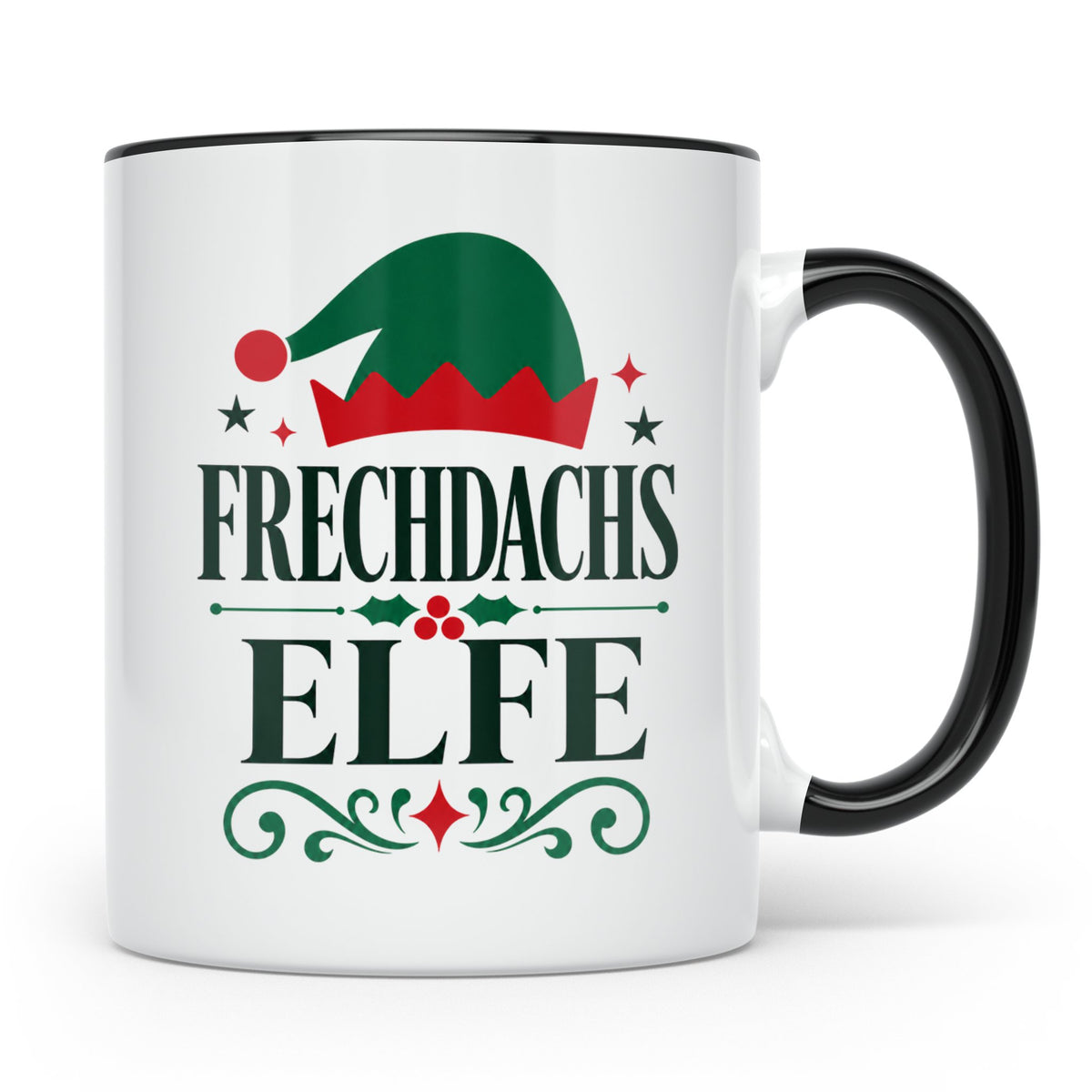 Frechdachs Elfe Tasse lustiger Spruch Weihnachten Wichtel Ge – Schwarz [farbe:schwarz]