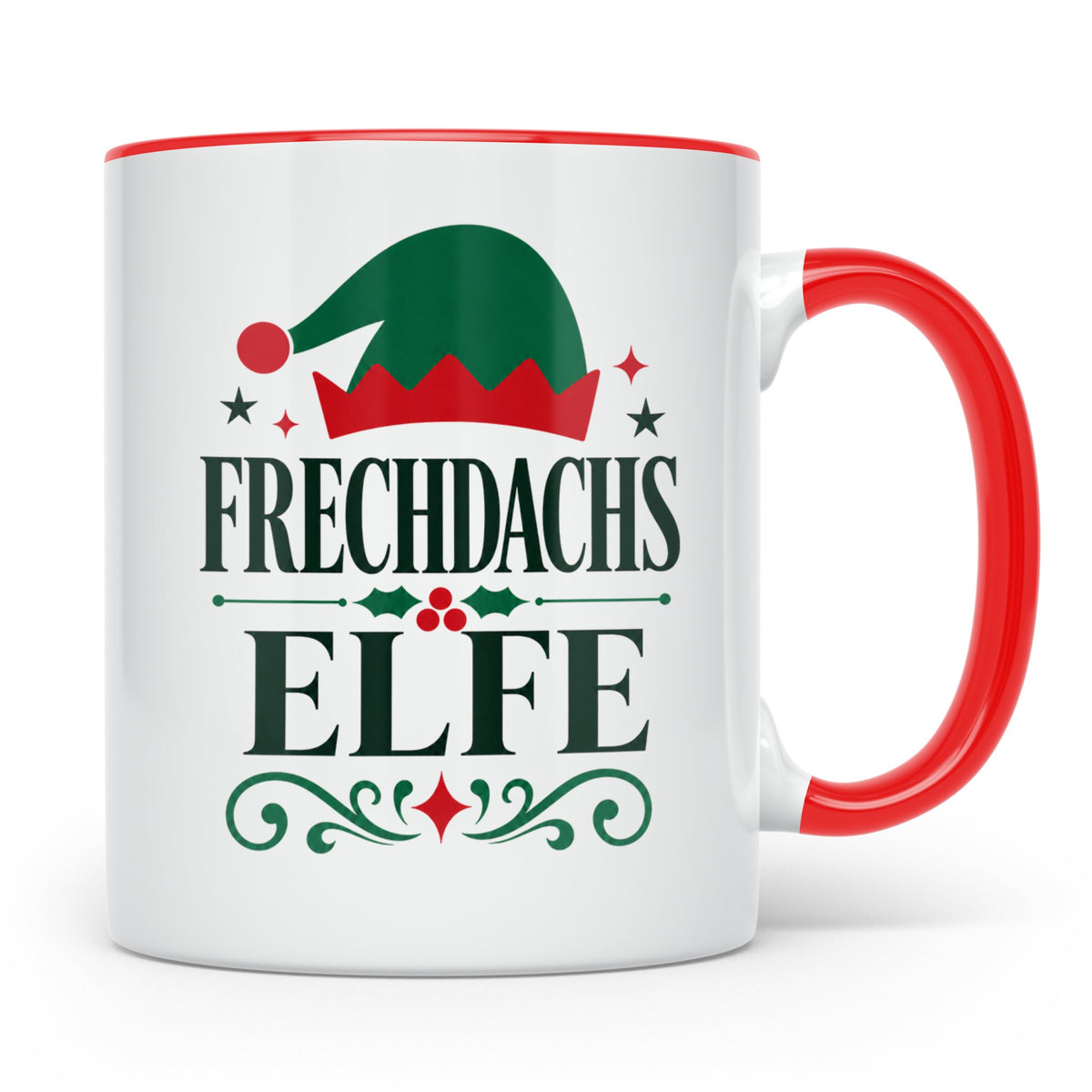 Frechdachs Elfe Tasse lustiger Spruch Weihnachten Wichtel Ge – Rot [farbe:rot]