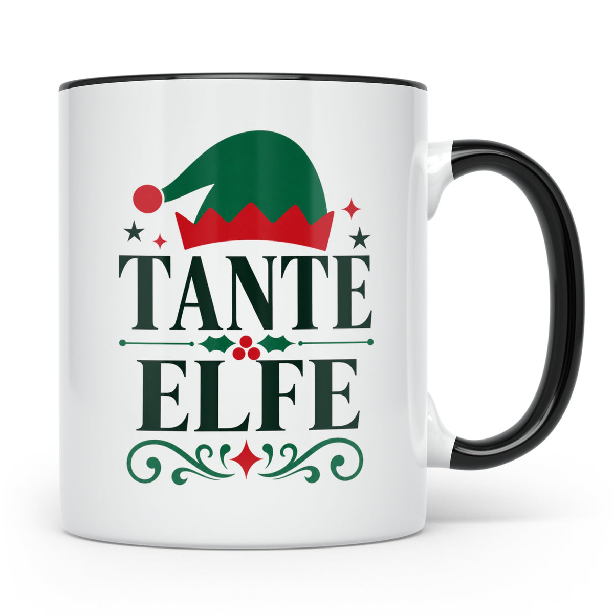Tante Elfe Tasse lustig Familie Weihnachten Elfen Partnerloo – Schwarz [farbe:schwarz]
