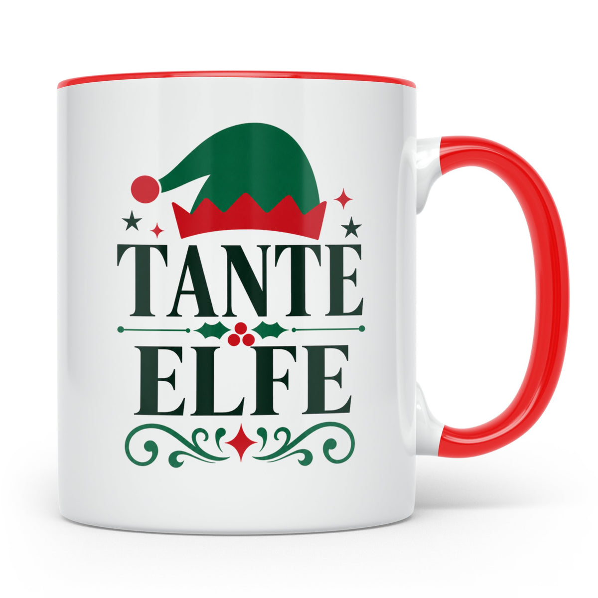 Tante Elfe Tasse lustig Familie Weihnachten Elfen Partnerloo – Rot [farbe:rot]