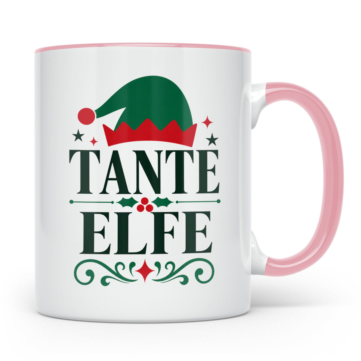 Tante Elfe Tasse lustig Familie Weihnachten Elfen Partnerloo – Rosa [farbe:rosa]