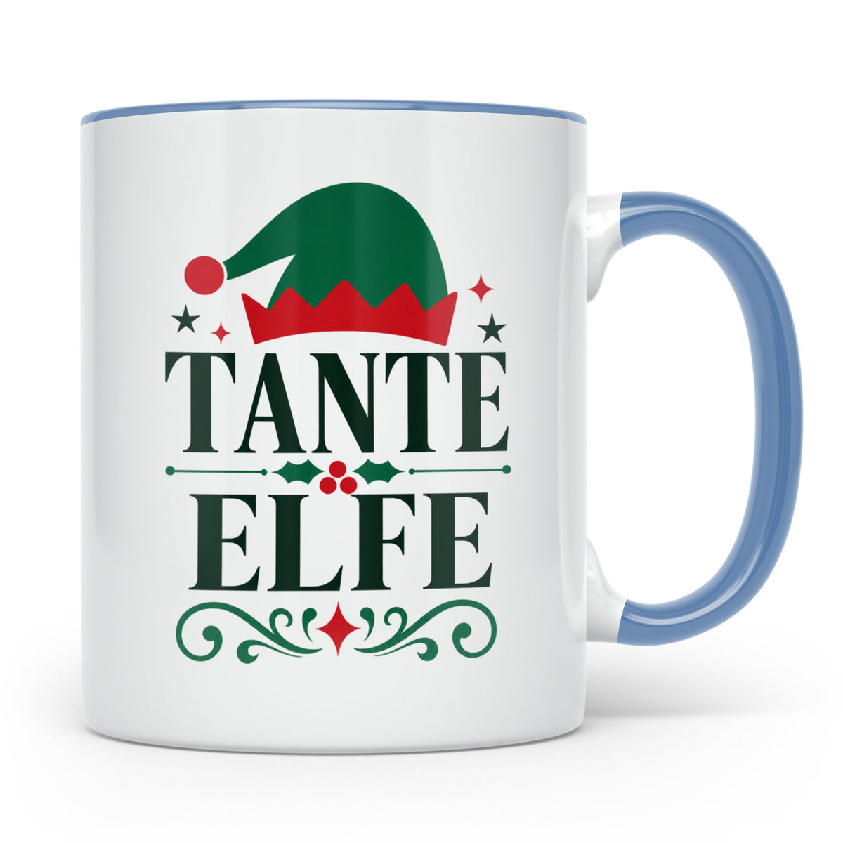 Tante Elfe Tasse lustig Familie Weihnachten Elfen Partnerloo – Blau [farbe:blau]