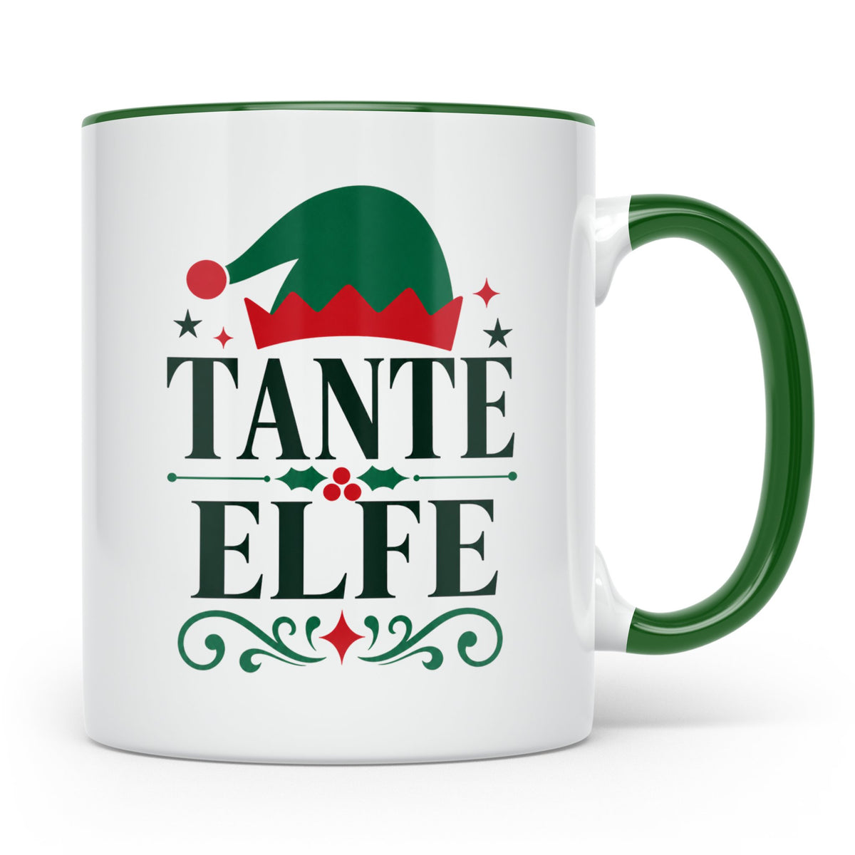 Tante Elfe Tasse lustig Familie Weihnachten Elfen Partnerloo – Grün [farbe:grün]