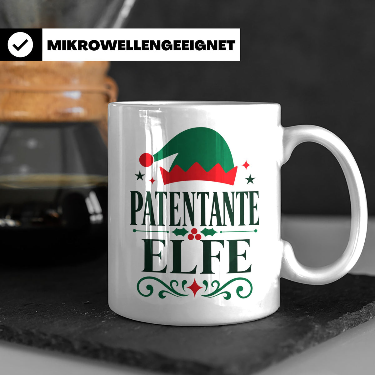 Patentante Tasse Elfe Spruch lustiges Geschenk für die beste – Weiß [farbe:weiß]
