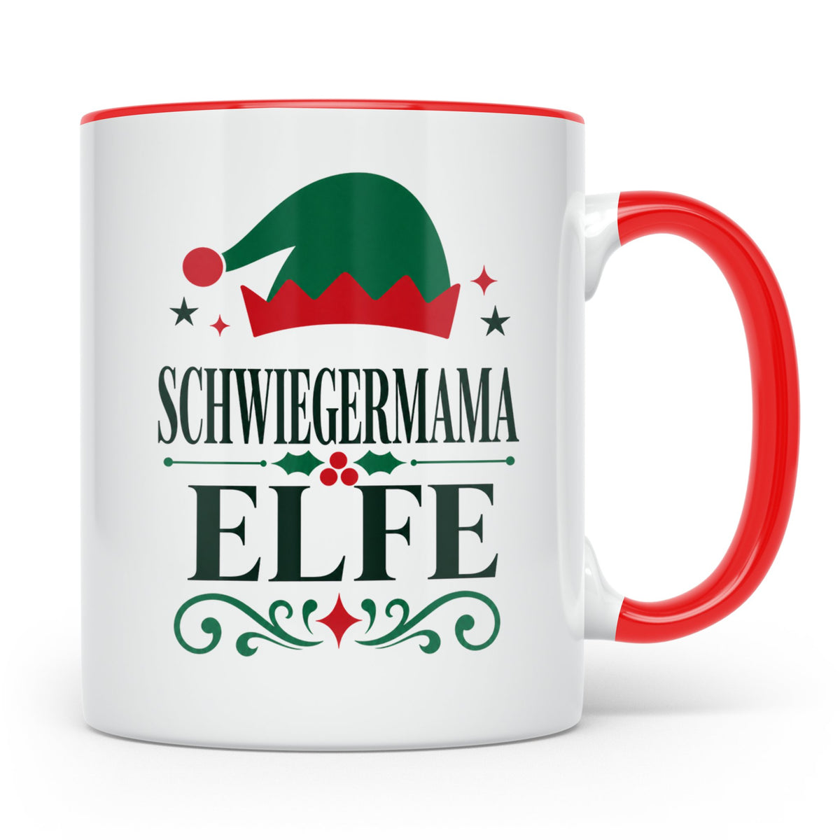 Schwiegermama Elfe Tasse lustig Spruch Geschenk für Schwiege – Rot [farbe:rot]