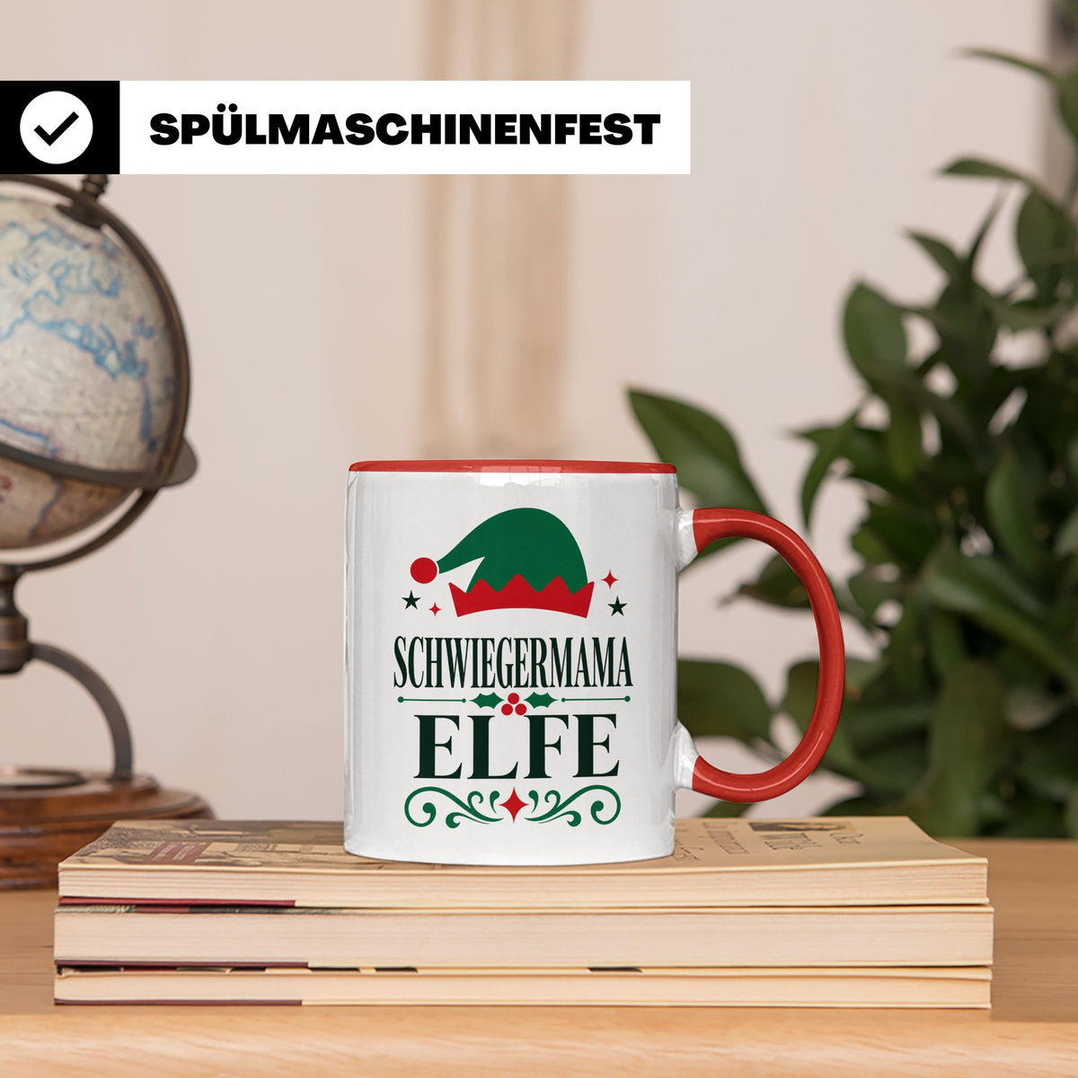 Schwiegermama Elfe Tasse lustig Spruch Geschenk für Schwiege – Rot [farbe:rot]