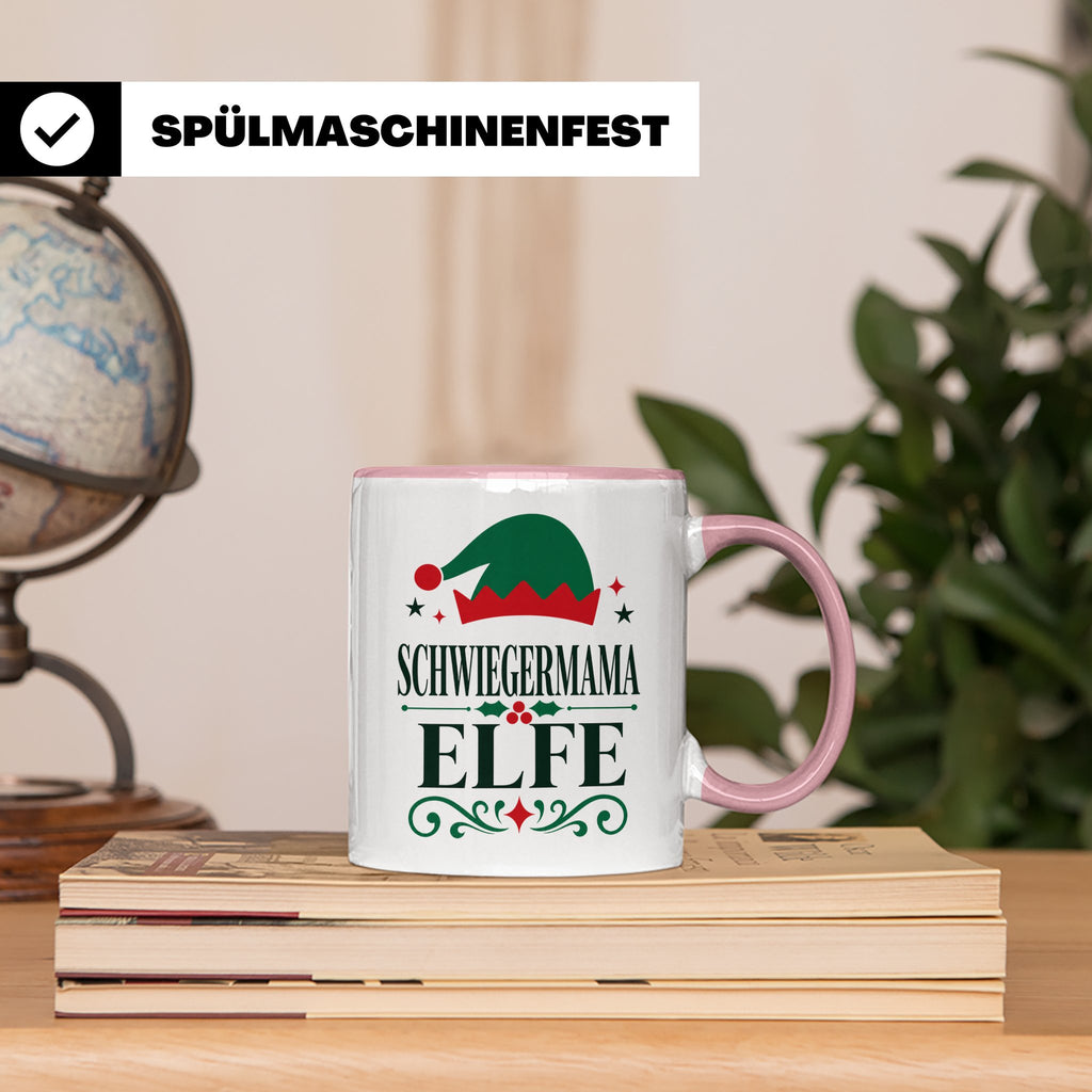 Schwiegermama Elfe Tasse lustig Spruch Geschenk für Schwiege – Rosa [farbe:rosa]