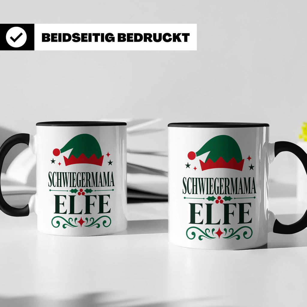 Schwiegermama Elfe Tasse lustig Spruch Geschenk für Schwiege – Schwarz [farbe:schwarz]