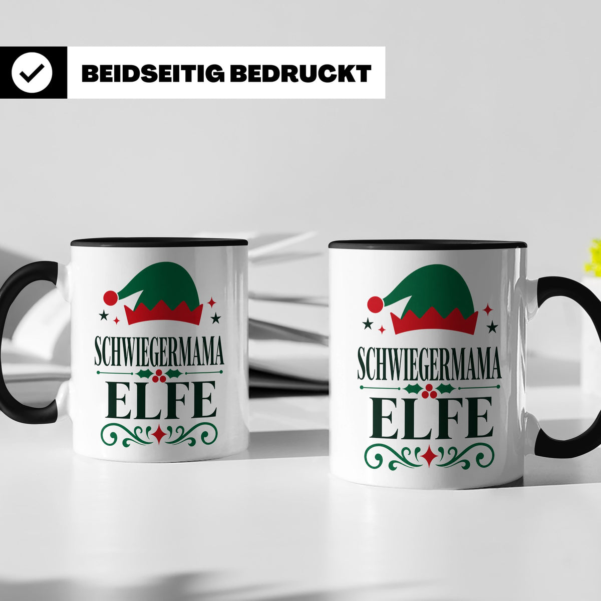 Schwiegermama Elfe Tasse lustig Spruch Geschenk für Schwiege – Schwarz [farbe:schwarz]